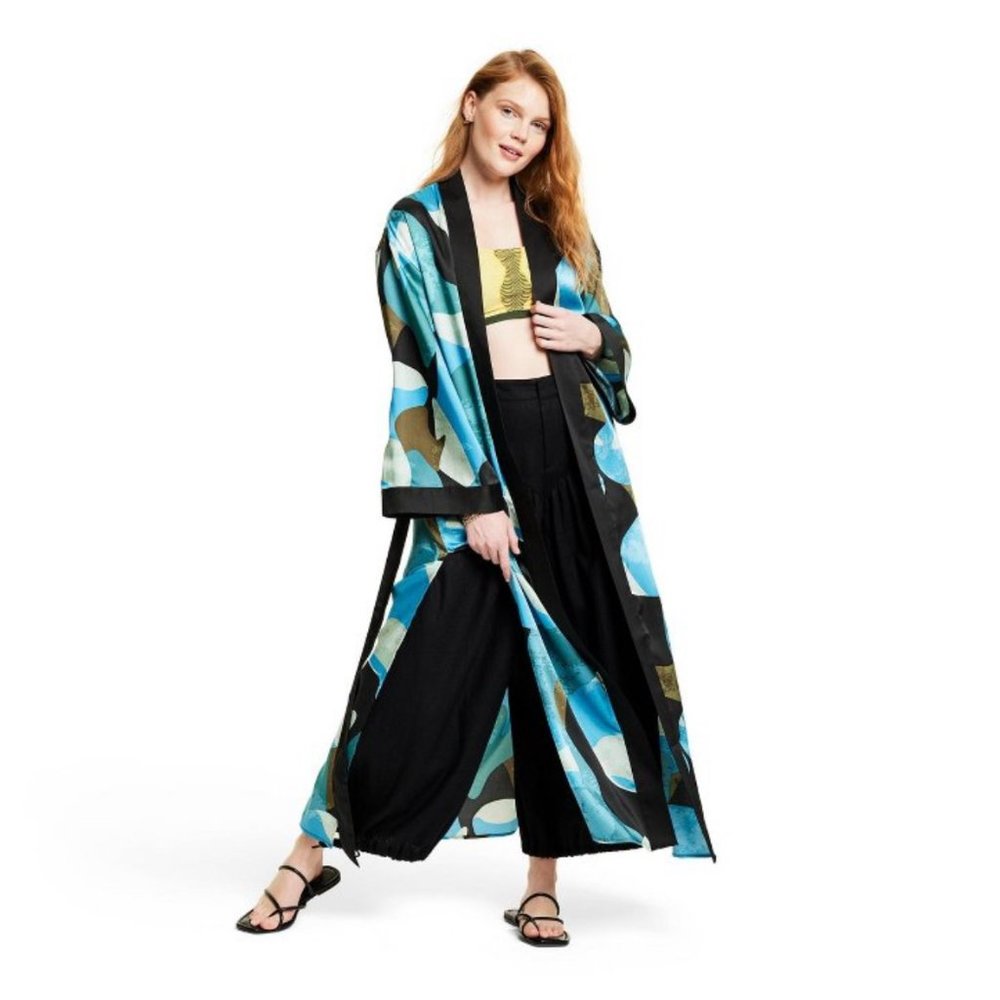 Women's Mixed Paint Print Cover Up Dress - Fe Noel x Target Black/Blue